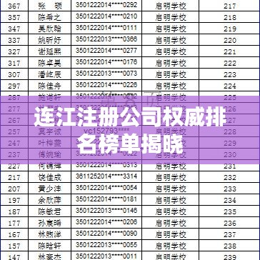 连江注册公司权威排名榜单揭晓